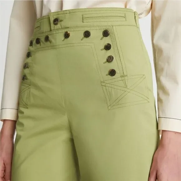 Tory Burch nwt SAILOR PANT in light olive green. - Picture 16 of 16